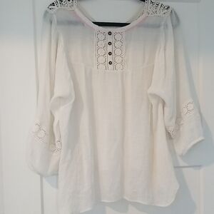 Jolt White Lace Accent Blouse